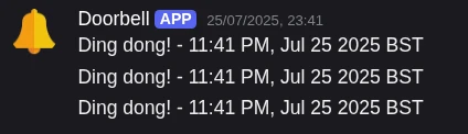 Doorbell alerts in the discord server